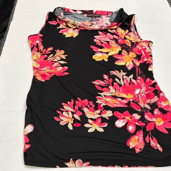 Dana Buchman Floral Sleeveless Women's Top - Black and Pink - Picture 4 of 9